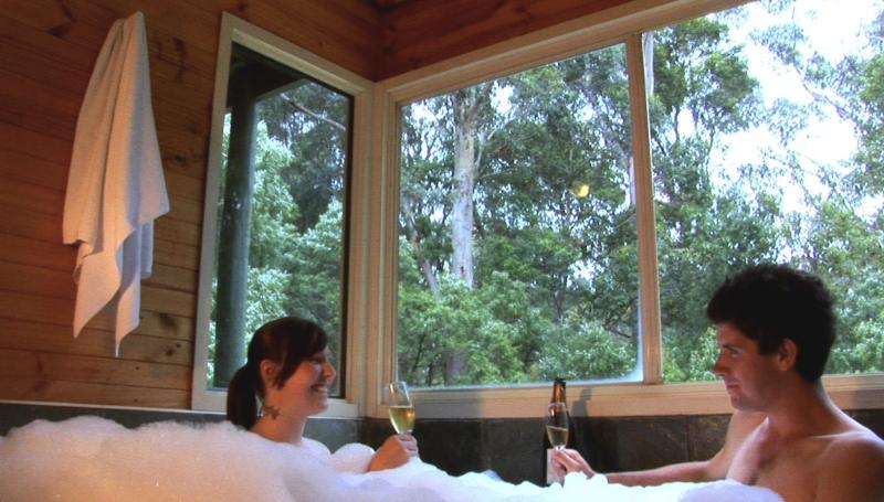 Your private twin spa room - Harmony Forest Cottages