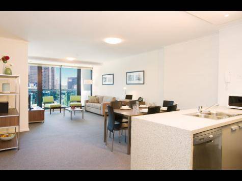 Living Area - Melbourne Short Stay Apartments at Southbank One