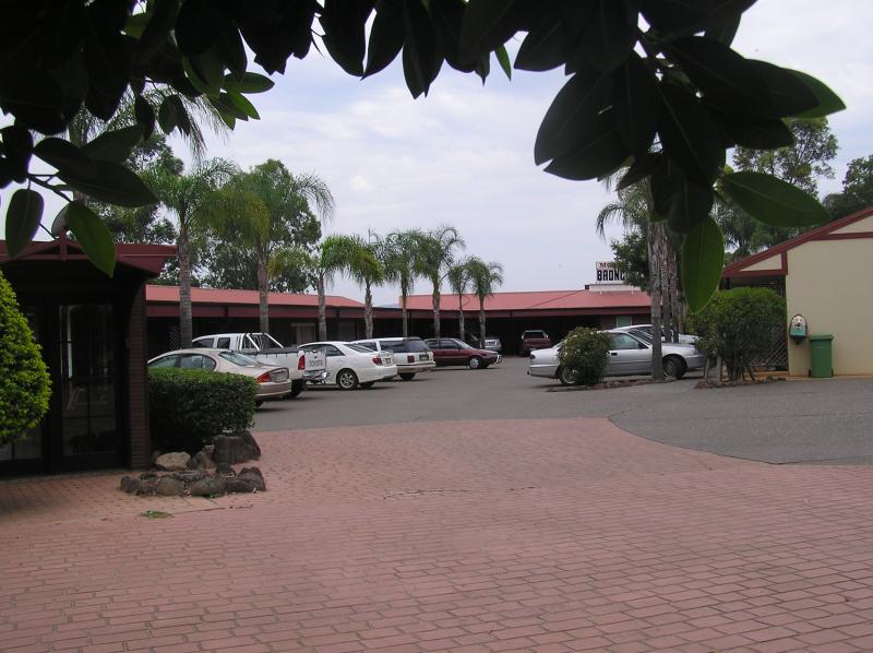 entrance to motel
- Bronco Motor Inn