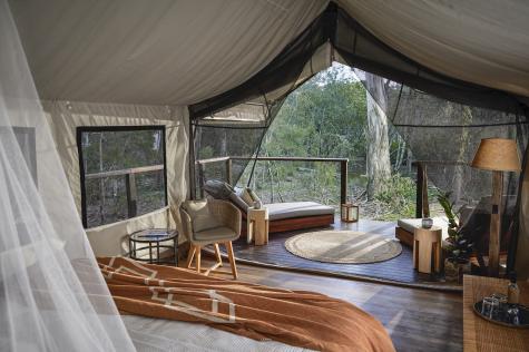 Deluxe Plus tent interior
 - Paperbark Camp