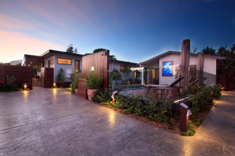 Courtyard at dusk
- The Tin Sheds
